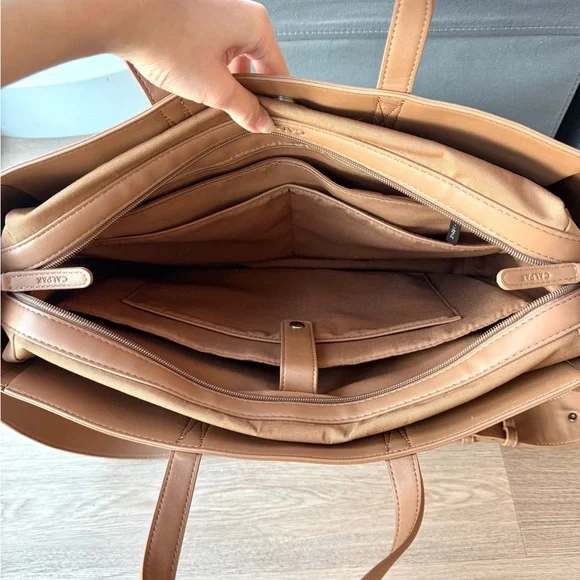 Calpak Haven 16" Laptop Tote Bag in Toffee - Picture 10 of 11